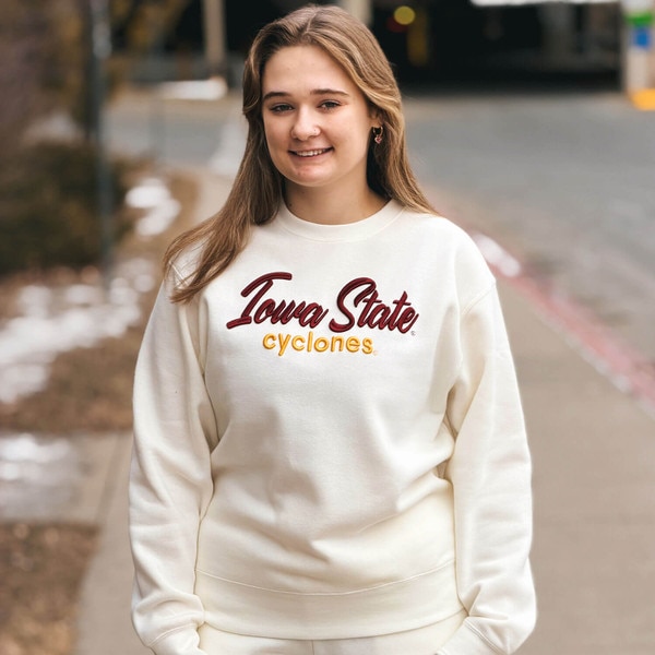 ZooZatz Iowa State Cyclones Cream Crewneck Sweatshirt